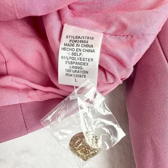 Entro Double Breasted Cropped Blazer Size Large NWOT Pink - Picture 5 of 5